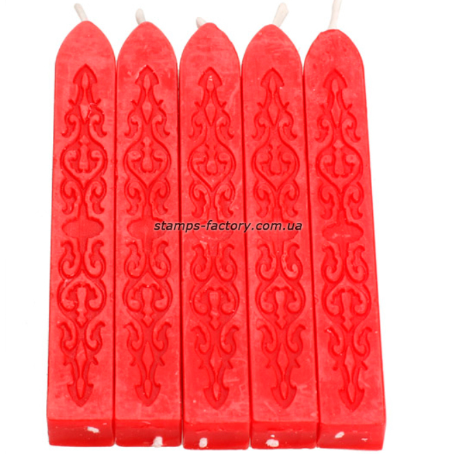 Сургуч ярко-красный свеча 5 шт.